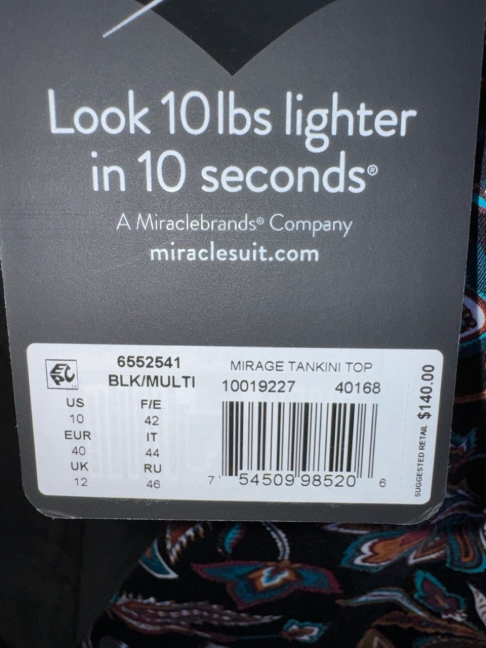Miraclesuit Mirage Tankini Top in Scotch Floral Size 10 - Picture 6 of 11